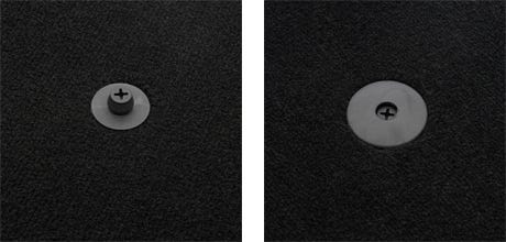 Screw & Button Lock car mat retention system